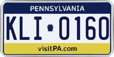 PA license plate KLI0160