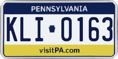 PA license plate KLI0163