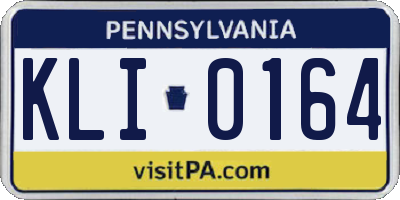 PA license plate KLI0164