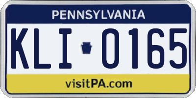 PA license plate KLI0165