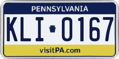 PA license plate KLI0167
