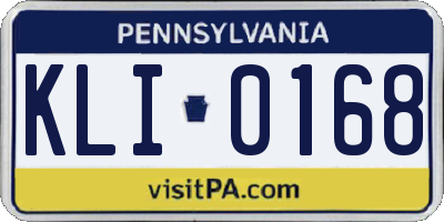 PA license plate KLI0168