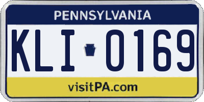 PA license plate KLI0169
