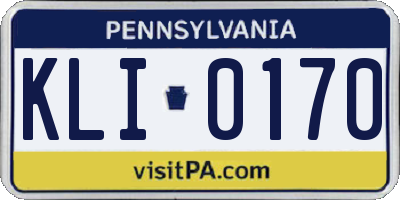 PA license plate KLI0170
