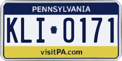 PA license plate KLI0171