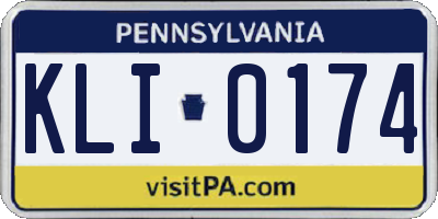 PA license plate KLI0174