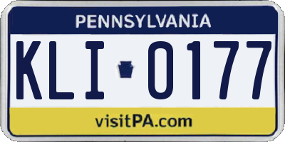 PA license plate KLI0177