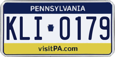 PA license plate KLI0179