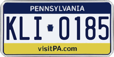 PA license plate KLI0185
