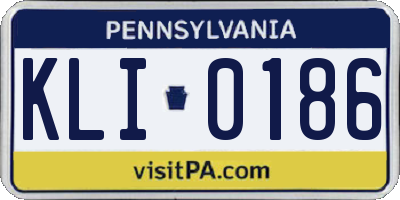 PA license plate KLI0186