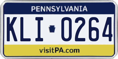 PA license plate KLI0264