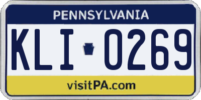 PA license plate KLI0269
