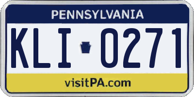 PA license plate KLI0271