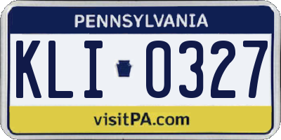 PA license plate KLI0327