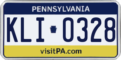 PA license plate KLI0328