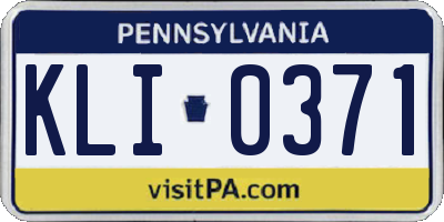 PA license plate KLI0371