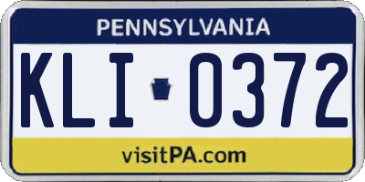 PA license plate KLI0372