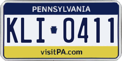 PA license plate KLI0411