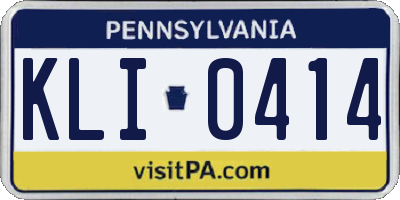 PA license plate KLI0414