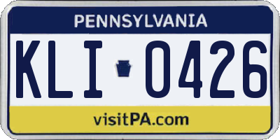 PA license plate KLI0426