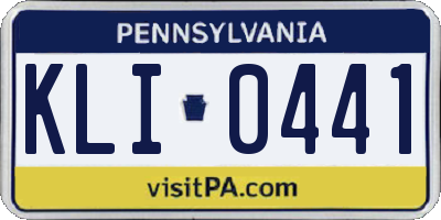PA license plate KLI0441