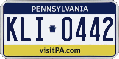 PA license plate KLI0442