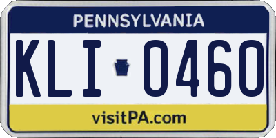 PA license plate KLI0460