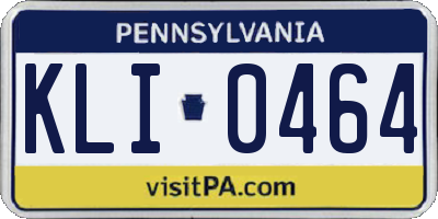 PA license plate KLI0464