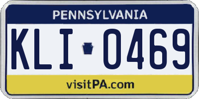 PA license plate KLI0469