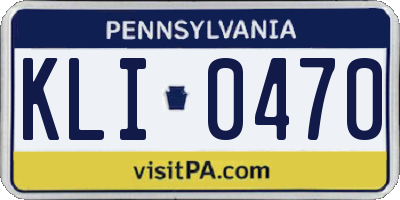 PA license plate KLI0470