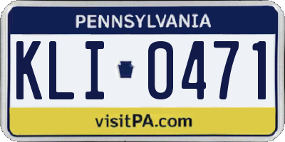 PA license plate KLI0471