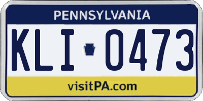 PA license plate KLI0473
