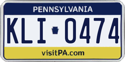 PA license plate KLI0474
