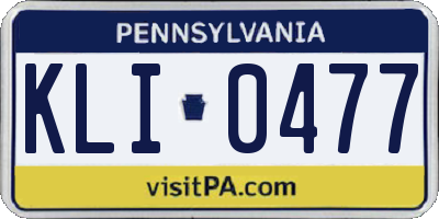 PA license plate KLI0477