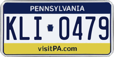 PA license plate KLI0479