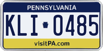 PA license plate KLI0485