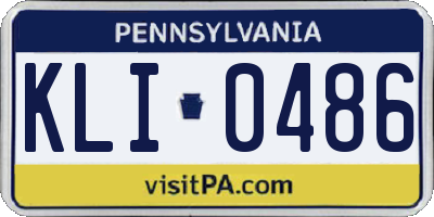PA license plate KLI0486