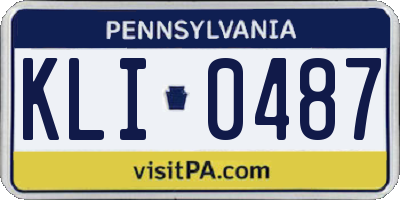 PA license plate KLI0487