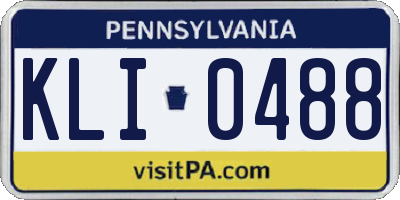 PA license plate KLI0488