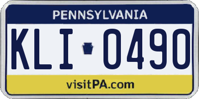 PA license plate KLI0490