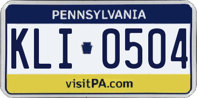 PA license plate KLI0504