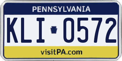 PA license plate KLI0572