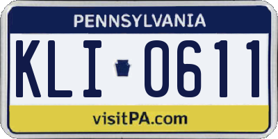 PA license plate KLI0611