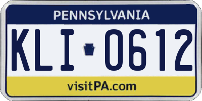 PA license plate KLI0612