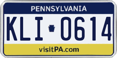 PA license plate KLI0614