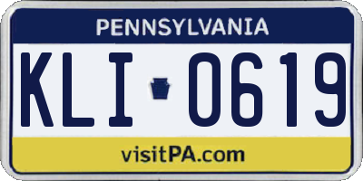 PA license plate KLI0619