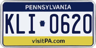 PA license plate KLI0620
