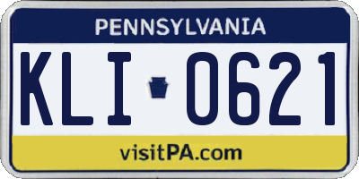 PA license plate KLI0621