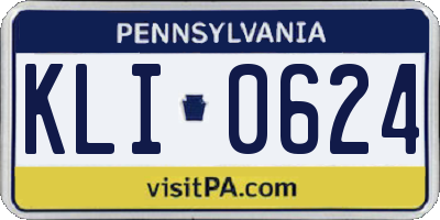 PA license plate KLI0624