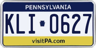 PA license plate KLI0627